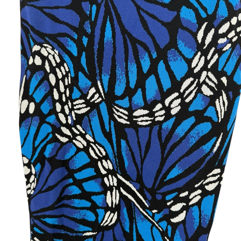 New York & Company Blue Butterfly Print Sweater Dress XL Knit Tube Resortwear - Picture 10 of 13